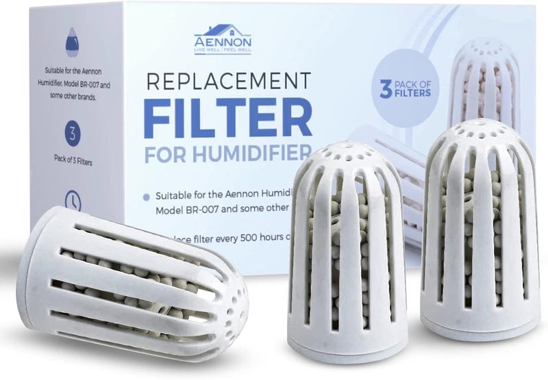 Aennon - Ultrasonic Universal Humidifier Filter Replacements for Home, Cool Mist Demineralisation Cartridges, Ceramic Stone Material, 500 Hours, 3 Pack - Image 1